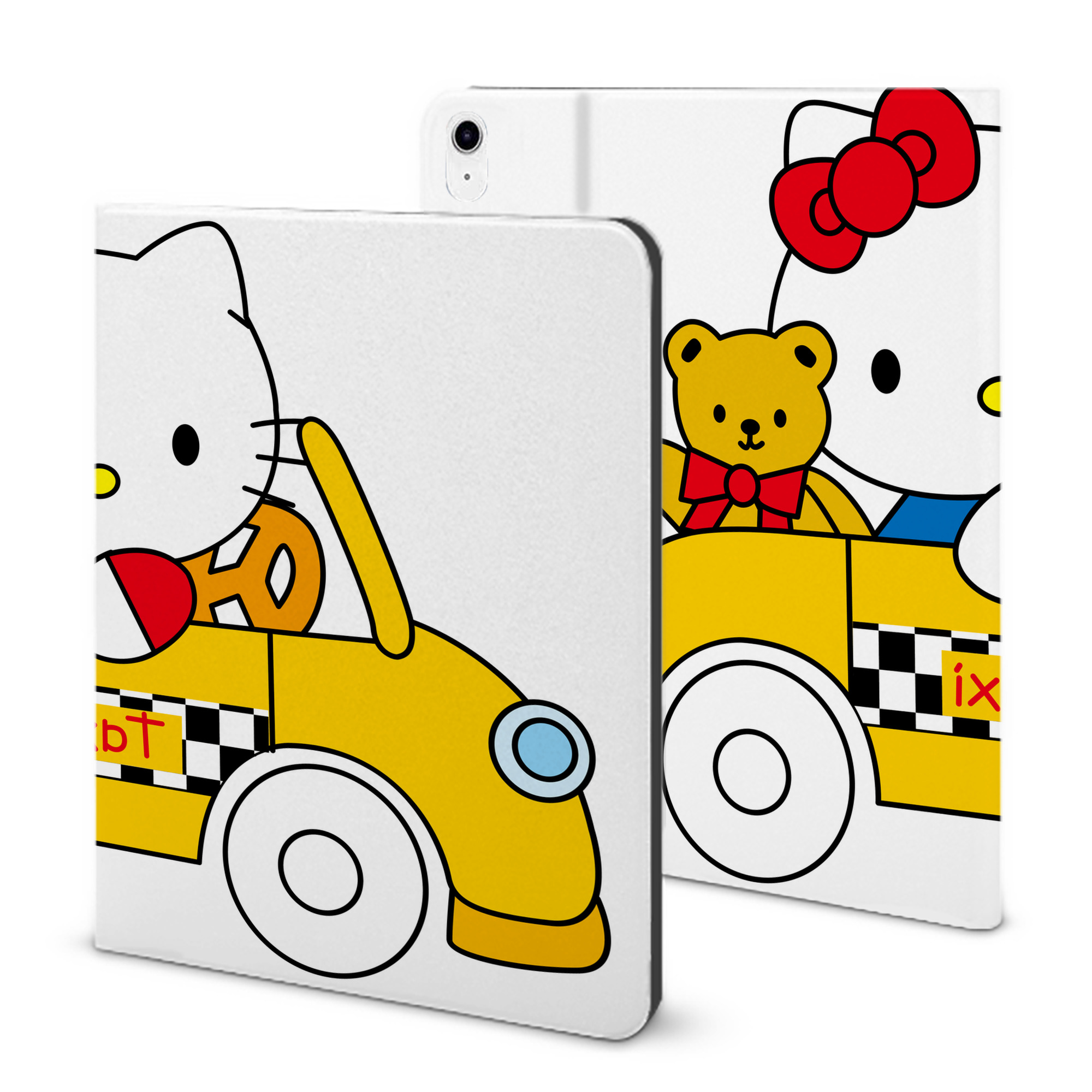 （画像用） Hello Kitty ハローキティ IPad ケース ブック型 PUレザー TPU 耐衝撃 軽量 薄型 ペン収納なし 全面保護 IPad 各モデル対応